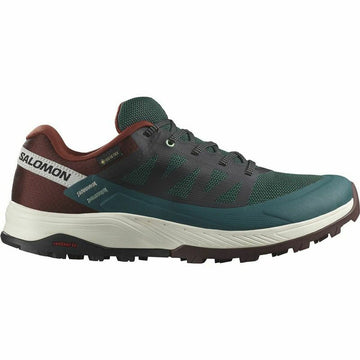 Chaussures de Running pour Adultes Salomon Outrise Bordeaux Vert foncé GORE-TEX Montagne