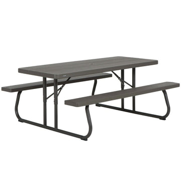 Table Piable Lifetime Bois Marron Pique-nique Acier Plastique 183 x 74 x 145 cm