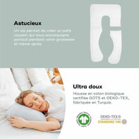 Oreiller Ergonomique de Position Latérale U Babymoov B.Love XXL Gris Blanc