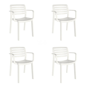 Chaise de jardin Garbar Wind Blanc polypropylène 58 x 78 x 54 cm 58 x 54 x 78 cm 4 Unités (4 Pièces)