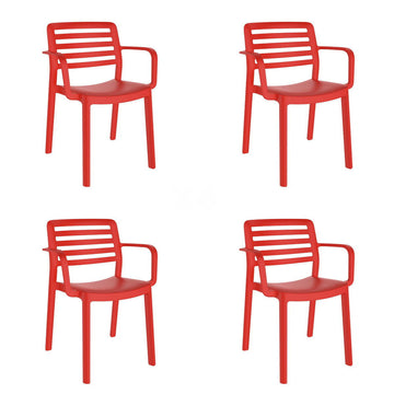 Chaise de jardin Garbar Rouge polypropylène 58 x 78 x 54 cm 58 x 54 x 78 cm 4 Unités (4 Pièces)