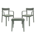 Ensemble Table + Chaises Garbar Alba-Elba Gris 3 Pièces