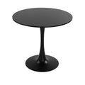 Table Ronde Noire Métal Bois MDF (80 x 73 x 80 cm)