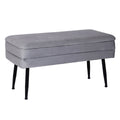 Pied de lit Versa Gris clair Métal Polyester Pin Bois MDF (42 x 37,5 x 79,5 cm)