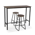 Ensemble Table + 2 Chaises Versa Noir PVC Métal Bois MDF 40 x 120 x 100 cm