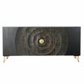 Buffet DKD Home Decor Noir Multicouleur Doré Métal Bois de manguier 160 x 45 x 75 cm