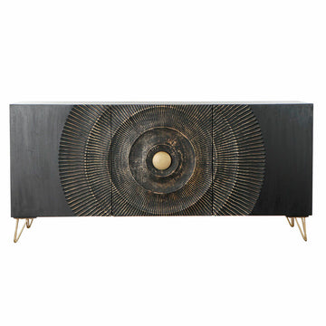 Buffet DKD Home Decor Noir Multicouleur Doré Métal Bois de manguier 160 x 45 x 75 cm