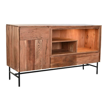 Buffet DKD Home Decor 142 x 40 x 81 cm Noir Métal Marron Acacia