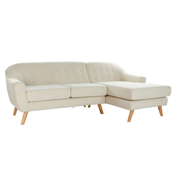 Canapé chaise longue DKD Home Decor Crème Bois d'hévéa 226 x 144 x 84 cm