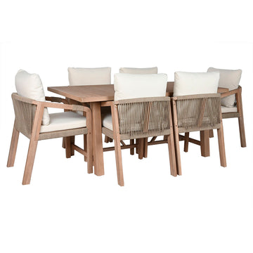 Ensemble Table + 6 Chaises Home ESPRIT Marron Beige Bois d'acacia 170 x 90 x 75 cm