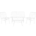 Ensemble Table avec 3 Sièges Home ESPRIT Blanc Métal 115 x 53 x 83 cm