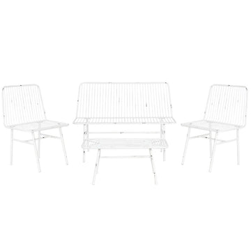 Ensemble Table avec 3 Sièges Home ESPRIT Blanc Métal 115 x 53 x 83 cm