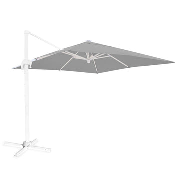 Parasol Tiber Blanc Gris clair Aluminium 300 x 300 x 250 cm LED