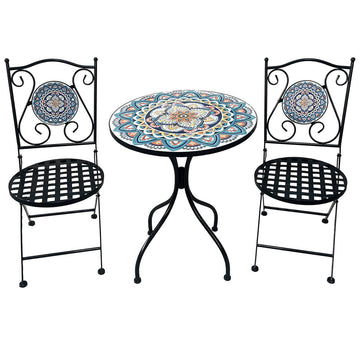 Ensemble Table + 2 Chaises Alexandra House Living Multicouleur 60 x 71 x 60 cm Mosaïque