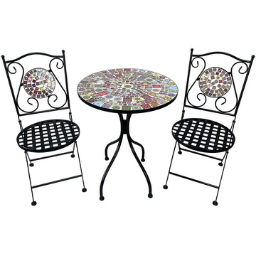 Ensemble Table + 2 Chaises Alexandra House Living Multicouleur 60 x 71 x 60 cm Mosaïque