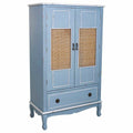 Armoire Alexandra House Living Bleu Rotin Bois d'épicéa Bois MDF 42 x 138 x 80 cm