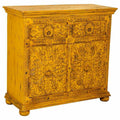 Buffet Alexandra House Living Jaune Fer Bois de manguier 40 x 90 x 90 cm