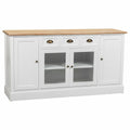 Buffet Alexandra House Living Blanc Marron Alliage de Zinc Bois MDF 40 x 80 x 150 cm