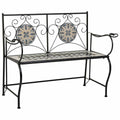 Banc Alexandra House Living Noir Fer Carrelage 50 x 88 x 110 cm