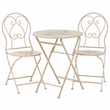 Ensemble Table + 2 Chaises Alexandra House Living Blanc 60 x 75 x 60 cm