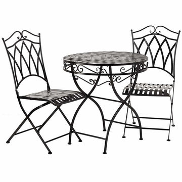 Ensemble Table + 2 Chaises Alexandra House Living Noir 60 x 75 x 60 cm