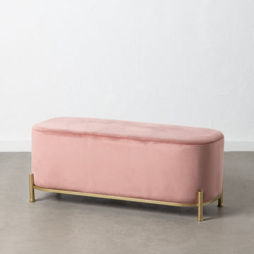 Banquette 104,5 x 39 x 42 cm Tissu Synthétique Rose Métal