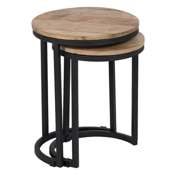 Table d'appoint 40,5 x 40,5 x 51 cm Naturel Noir