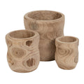 Set de pots de fleurs Naturel Bois de paulownia 44 x 44 x 46 cm (3 Unités)