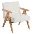 Fauteuil Blanc Naturel 57 X 50 X 77 CM