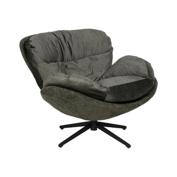 Fauteuil Noir Vert Bois Fer 95 x 108 x 82 cm