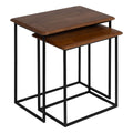 Table d'appoint LAGOM Noir Naturel Fer Bois d'hévéa 60 x 40 x 60 cm 50 x 35 x 53 cm 2 Pièces (2 Unités)