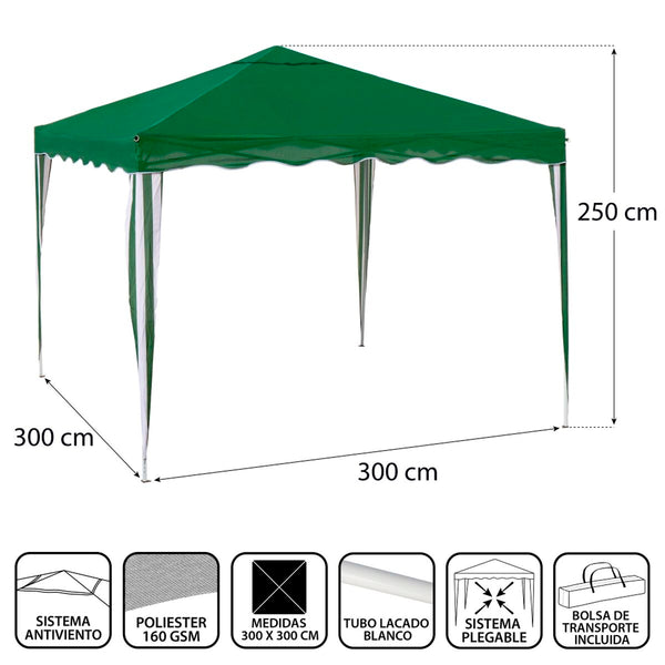 Pergola Polyester Acier 300 x 300 x 250 cm