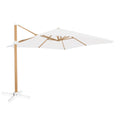 Parasol Tiber Blanc Aluminium bois de teck 300 x 400 x 250 cm