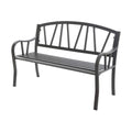 Banc avec Dossier Anthracite Fer (123 X 53 X 86 cm)