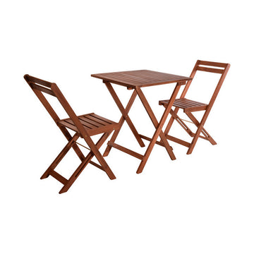 Ensemble Table + 2 Chaises EDM Marron