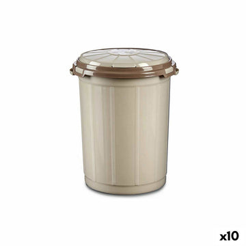 Poubelle Beige Plastique 35 L (41 x 44 x 43 cm) (10 Unités)