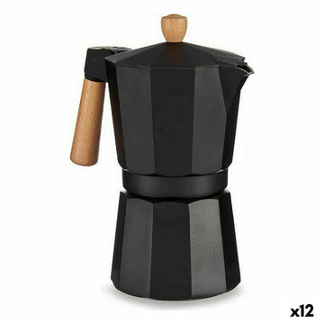 Cafetière Italienne Bois Aluminium 450 ml (12 Unités)