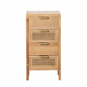 Table de Nuit HONEY Naturel Bois de paulownia Bois MDF 40 x 30 x 77,5 cm