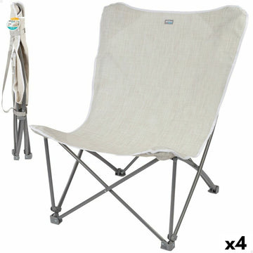 Chaise de camping pliante Aktive Beige 78 x 90 x 76 cm (4 Unités)