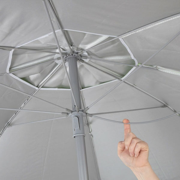 Parasol Aktive UV50 Ø 200 cm Bleu Polyester Aluminium 200 x 198,5 x 200 cm (6 Unités)