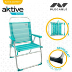 Chaise de Plage Aktive Turquoise 48 x 88 x 50 cm Aluminium Pliable (4 Unités)