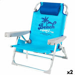 Chaise de Plage Aktive Pliable Bleu 53 x 80 x 58 cm (2 Unités)