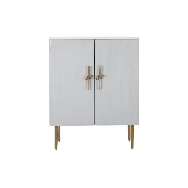 Meuble d'Appoint DKD Home Decor BAR Doré Blanc Fer Bois de manguier (85 x 45 x 110 cm)