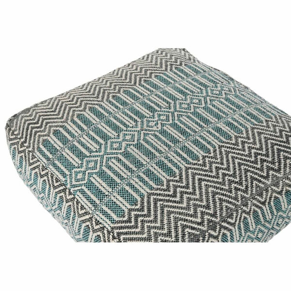 Coussin DKD Home Decor De Sol Rayures Bleu Polyester Coton Menthe Aluminium Blanc Vert (60 x 60 x 25 cm)