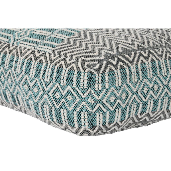 Coussin DKD Home Decor De Sol Rayures Bleu Polyester Coton Menthe Aluminium Blanc Vert (60 x 60 x 25 cm)