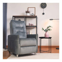 Fauteuil Inclinable Astan Hogar Relax Manuel Gris Velours