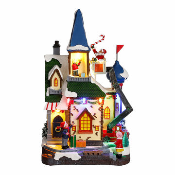 Décorations de Noël Lumière Scène Maison (20,5 x 14,5 x 34 cm)